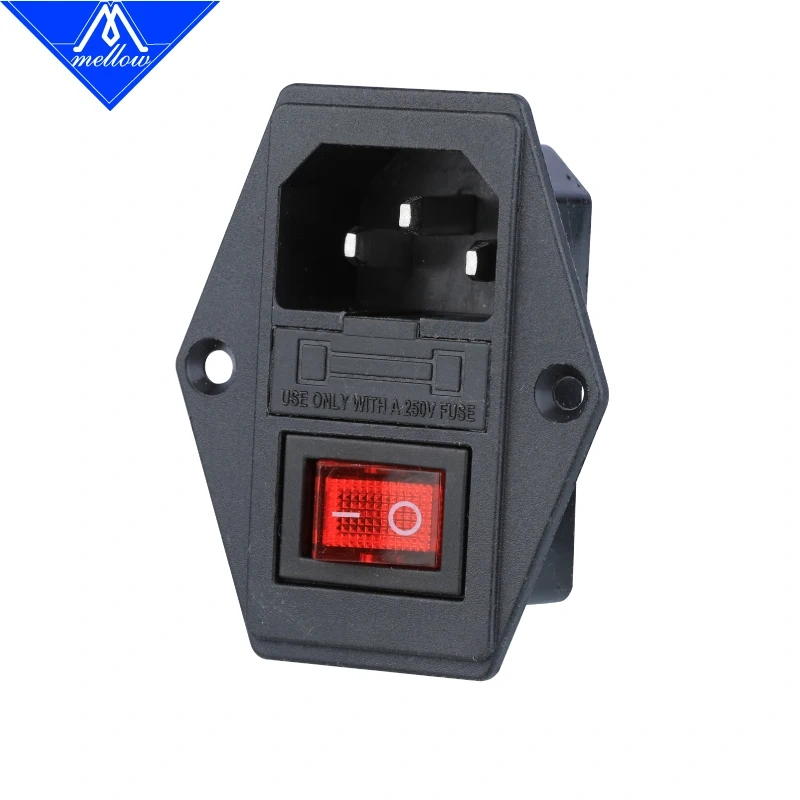 1PCS 3D printer parts 10A 250V  3 in 1 Fuse Power switch AC power outlet For Makerbot/Ultimaker 2/RepRap
