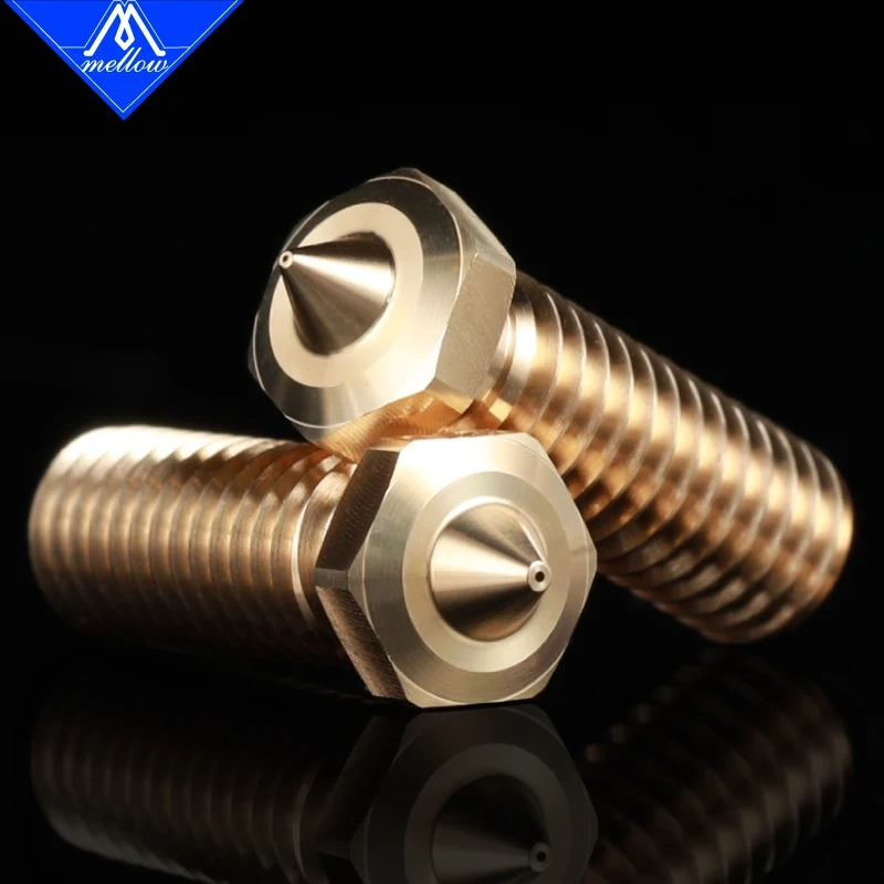Mellow High Precision 1Pcs NF-Volcano 0.2MM/0.3MM M6 Brass Nozzle  For 3D printer 1.75MM Filament  Volcano Sidewinder X1