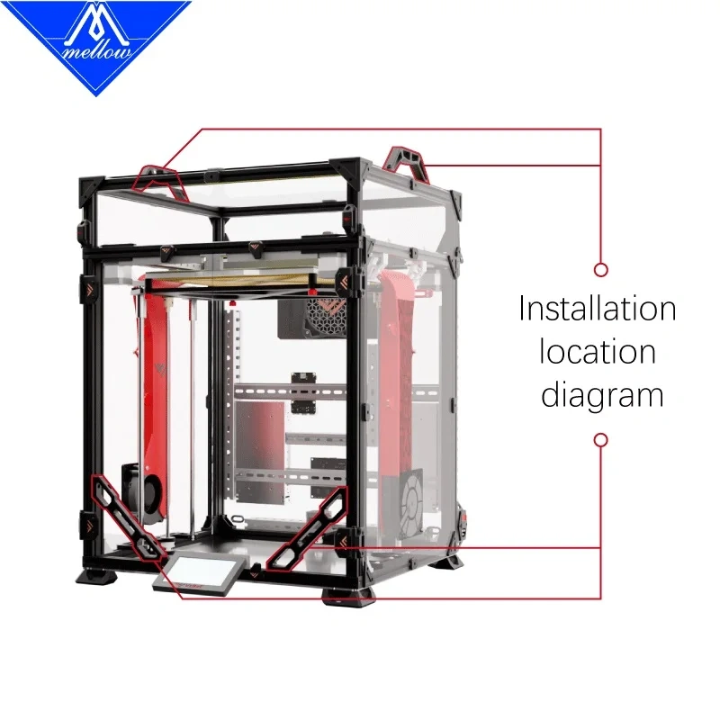 Mellow Custom CNC VzBoT Handle Support Kit For 2WD AWD Vz235 330 3D Printer Or Other 2020 Aluminum Profile Machines