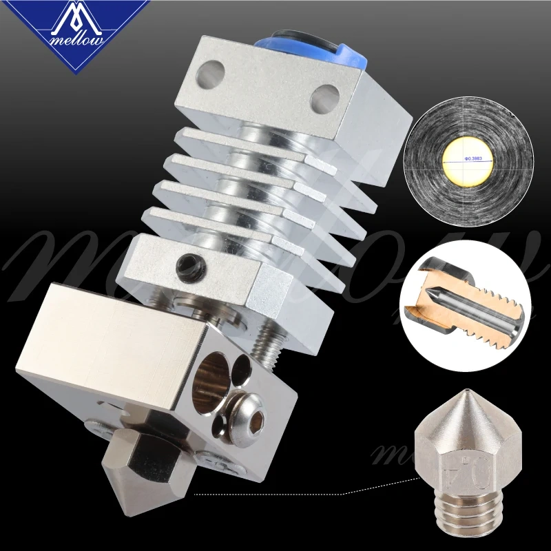 Mellow All Metal Cr10 Hotend Plated Copper Mk8 Nozzle & Heated Block 3D Printer J-head Hotend For Upgrade Ender 3 Micro Swiss