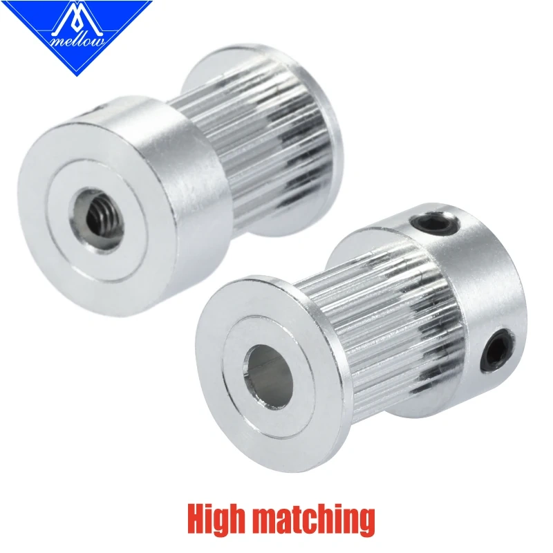 Mellow 3D Printer GT2 Open Timing Belt Pulley 20 teeth Bore 5mm for Width 6mm/9mm/10mm/12mm GT2 synchronous belt 2GT 20teeth 20T