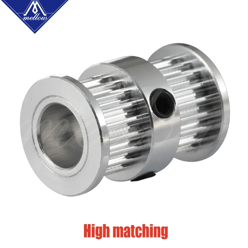 Mellow Top 3D printer GT2 Timing Driving Pulley 20Teeth Bore 8mm Double Head Gear Alumium teeth for GT2 belt width 6mm