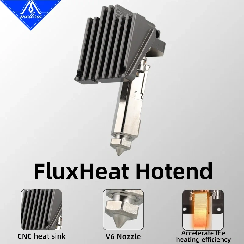 Mellow NF FluxHeat Hotend For Upgrade Bambu Lab P1P P1S TZ Hotend Voron Blv DIY 3D Printer High Flow And High Speed