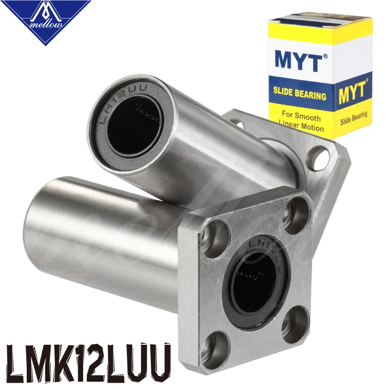 High precision MYT Flange BEARING LMK12LUU 12x21x57mm 12mm Ball Bearing For Ultimaker 2 UM2 3D printer linear Rod Cnc Parts