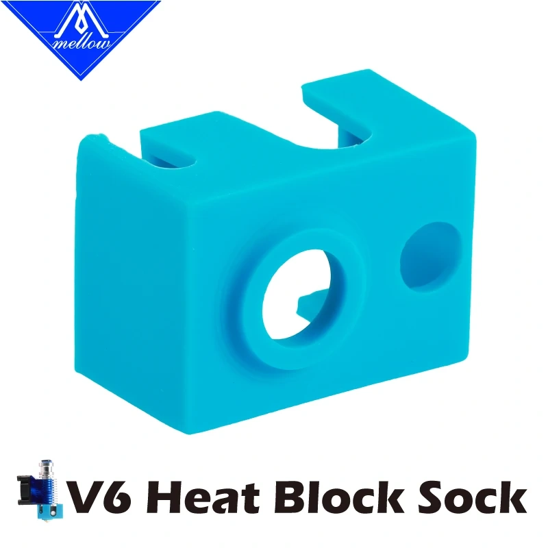 Mellow high quality cartridge heater block silicone V6 socks for 3D Printer Extruder PT100 sensor heated RepRap hotend nozzle