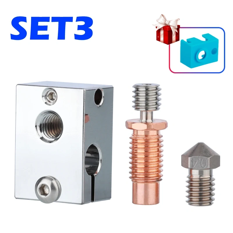 Mellow Heater Block + V6 Nozzle + V6-Crazy Bimetal Heat Break for 3D printer For  J-Head HOTEND High Quality 3D Printer