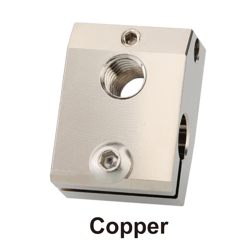 Mellow 1Pcs Aluminum/Copper Prusa mini Heater Block For PT100 Sensor Cartridge Themocouple&Thermistor HotEnd For 3D Printer Kit