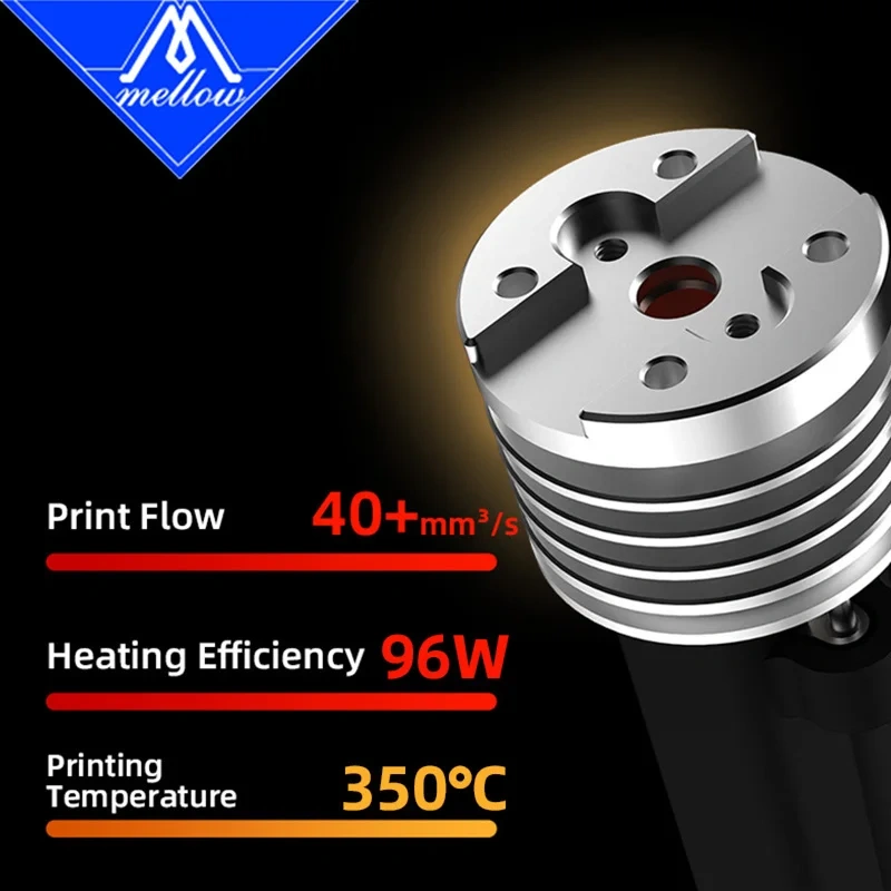 Mellow 2.85MM FluxHeat V6 Hotend For Voron Blv Vzbot Hevort DIY 3D Printer Suitable For Printing 2.85MM TPU Filament