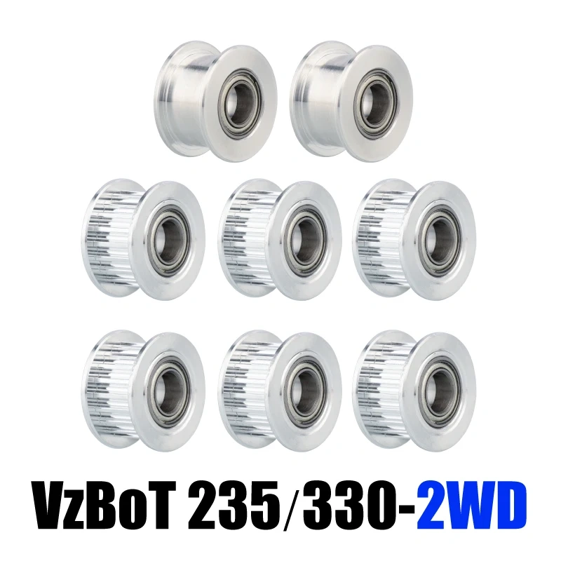 Mellow 1Set 3D Printers Parts VzBoT GT2 Idler Kit  Aluminium Timing Pulley 20 Tooth Wheel Bore 5mm For 2GT Gates Timing Belt 6MM