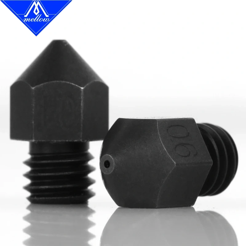 Mellow Top Swiss MK8 Hardened Steel Nozzle M6 Thread 1.75MM Filament For Cr10 Ender 3 3D Printer Hotend Print Carbon Fiber