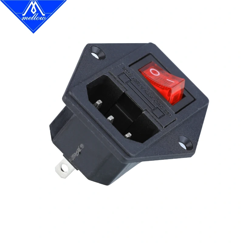 1PCS 3D printer parts 10A 250V  3 in 1 Fuse Power switch AC power outlet For Makerbot/Ultimaker 2/RepRap