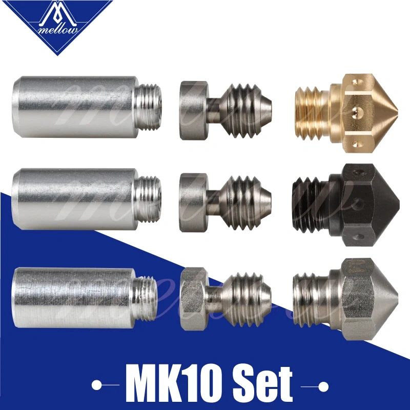 Mellow 3D printer parts 1 set high quality Micro Swiss MK10 Nozzle for Hotend Kit mk10 brass M7 nozzle for Flashforge/CTC/Wanhao