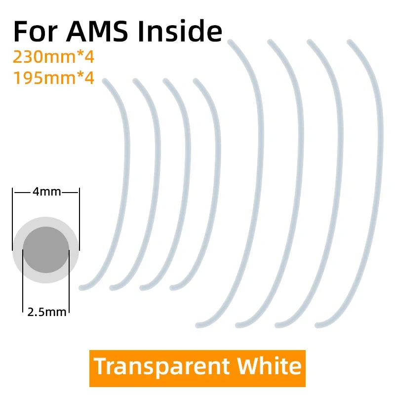 Mellow Japanese Materials PTFE Tube 2.5mm IDx4mm OD Teflonto Pipe 3D Printer For Bambu Lab AMS A1/A1 mini /P1P/P1S/X1C