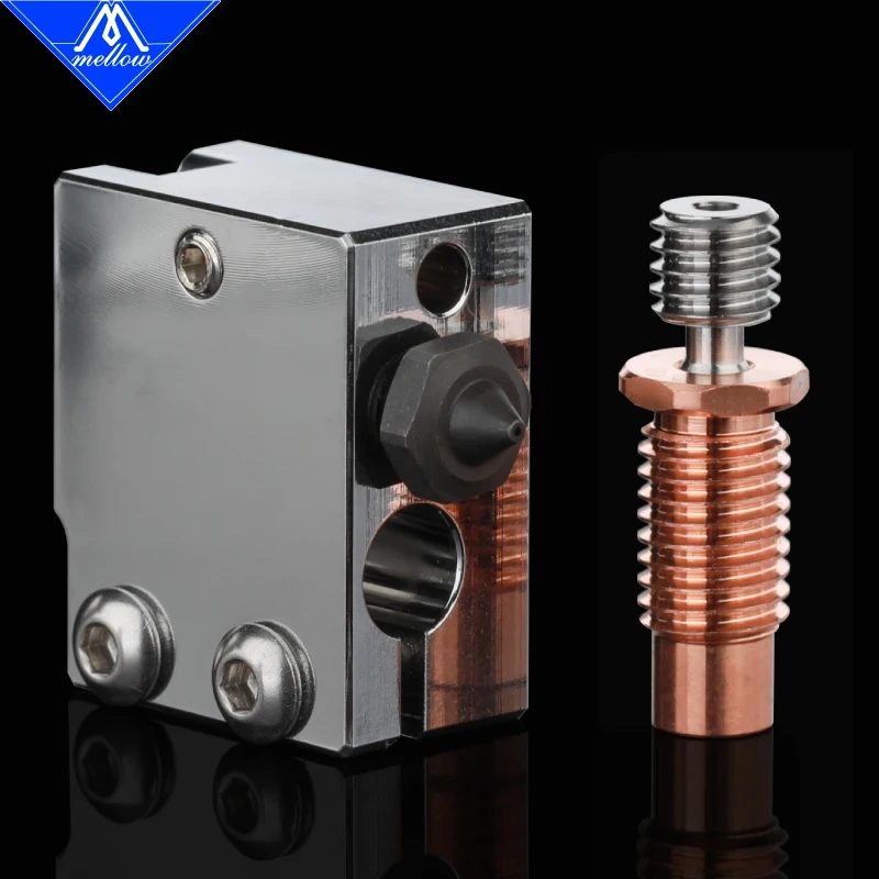 Mellow 3D Printer V6-TCrazy Bimetal Heat Break+Volcano Heater Block+Volcano Nozzle For J-Head HOTEND Titan Aero DDG Wind