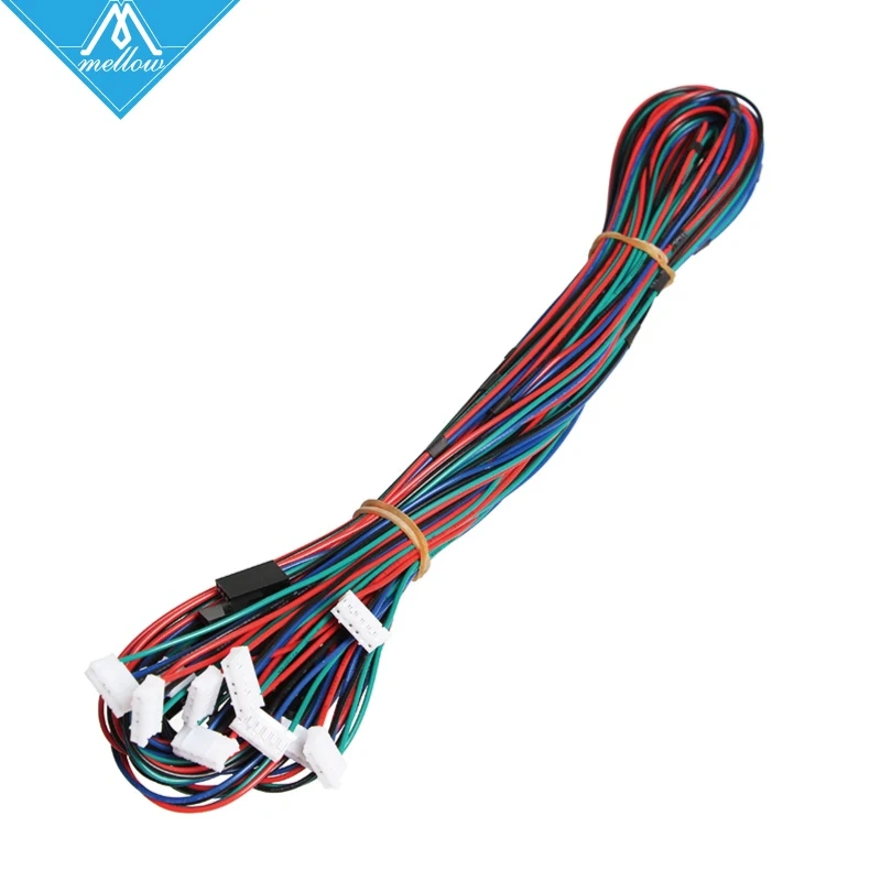 HOT!3D Printer Parts 10pcs/lot 1M DuPont line HX2.54 4pin to 6pin White Terminal Motor Connector cables for Stepper Motors