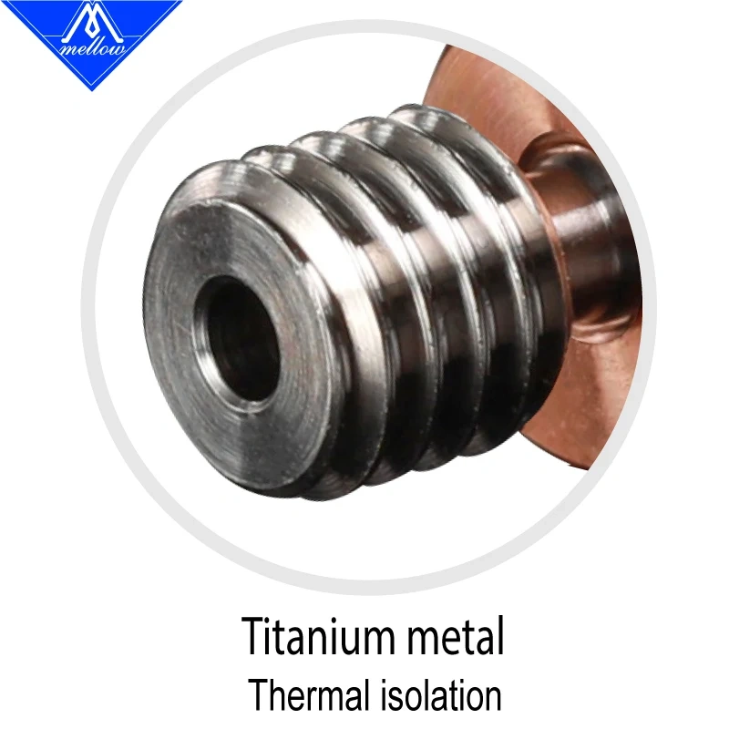 Mellow 3D Printer V6-TCrazy Bimetal Heat Break+Volcano Heater Block+Volcano Nozzle For J-Head HOTEND Titan Aero DDG Wind