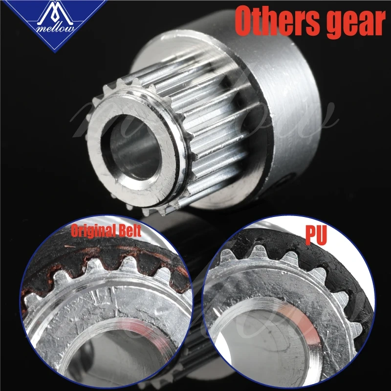 Mellow Top 3D printer GT2 Timing Driving Pulley 20Teeth Bore 8mm Double Head Gear Alumium teeth for GT2 belt width 6mm