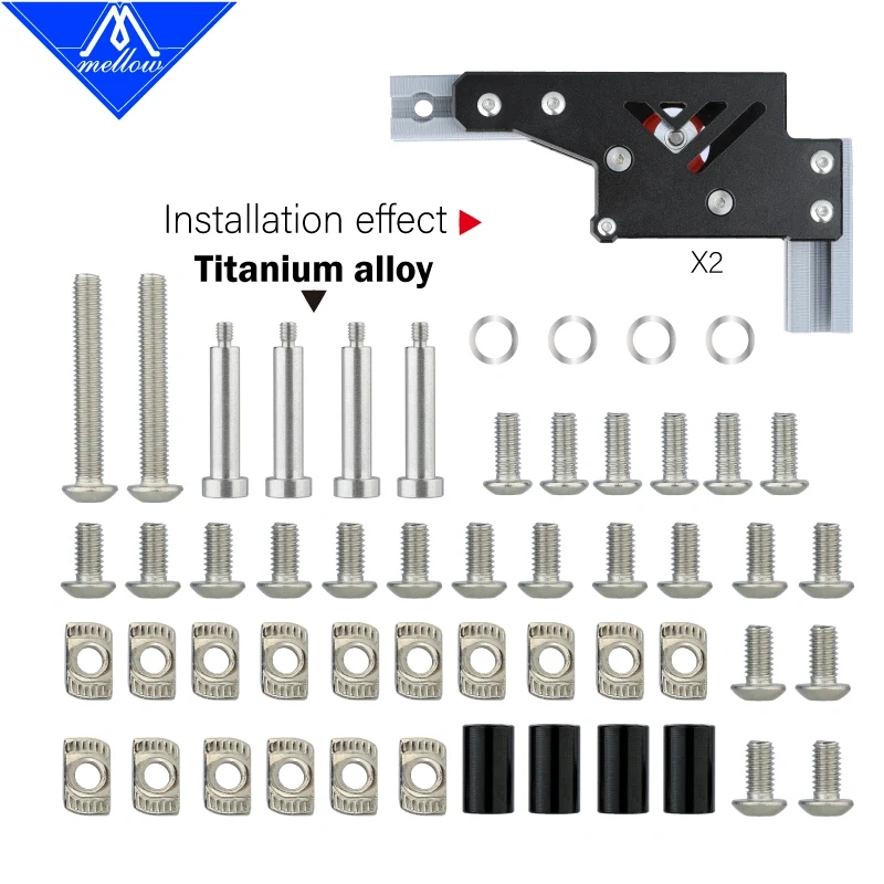 Mellow CNC VzBoT Vz235 235 3D Printer Aluminum AWD Motor Mount And Y-axis Gantry Screws Pack Includes Titanium Bolts