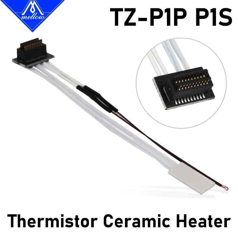 Mellow 1PCS Bambu Lab P1P P1S 24V 82W Ceramic Cartridge Heater&100K NTC 3950 Thermistor For TZ Hotend 3D Printer