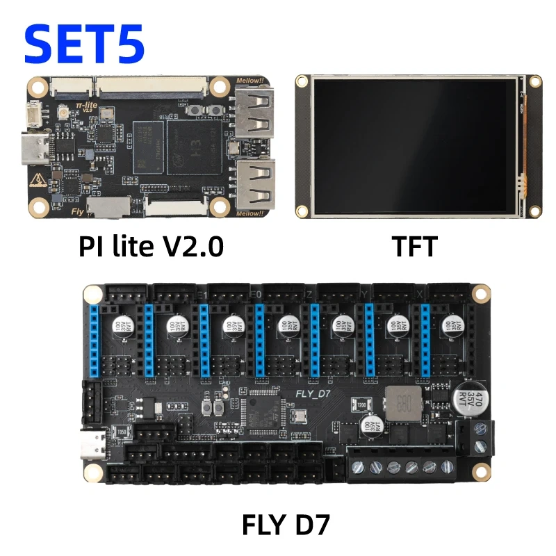 Mellow FLY D7 V1.0 Board 7 Axis 32Bit Klipper Firmware TMC2209 UART 3D Printer Parts For Ender 3/5 Voron 2.4 Trident