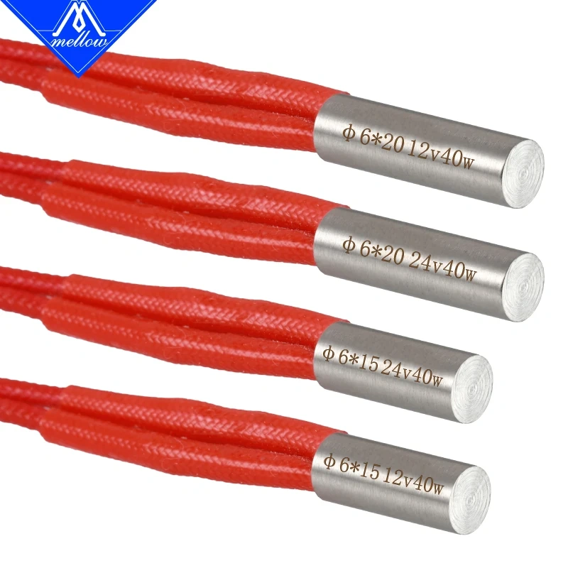 Mellow NEW!!!Reprap12V/24V 40W Simple replacement M6*20/15/30 A end line length Ceramic Heater Cartridge for 3D Printer Mendel