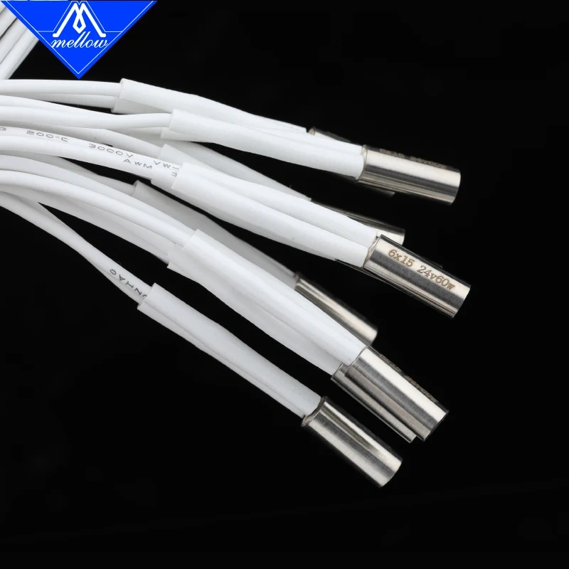Mellow 1Pcs 24V 60W 6*15MM Ceramic Cartridge Heater Heating Tube For 3D Printer Parts  E3DV6 J-Head / Phaetus Dragon HotEnd