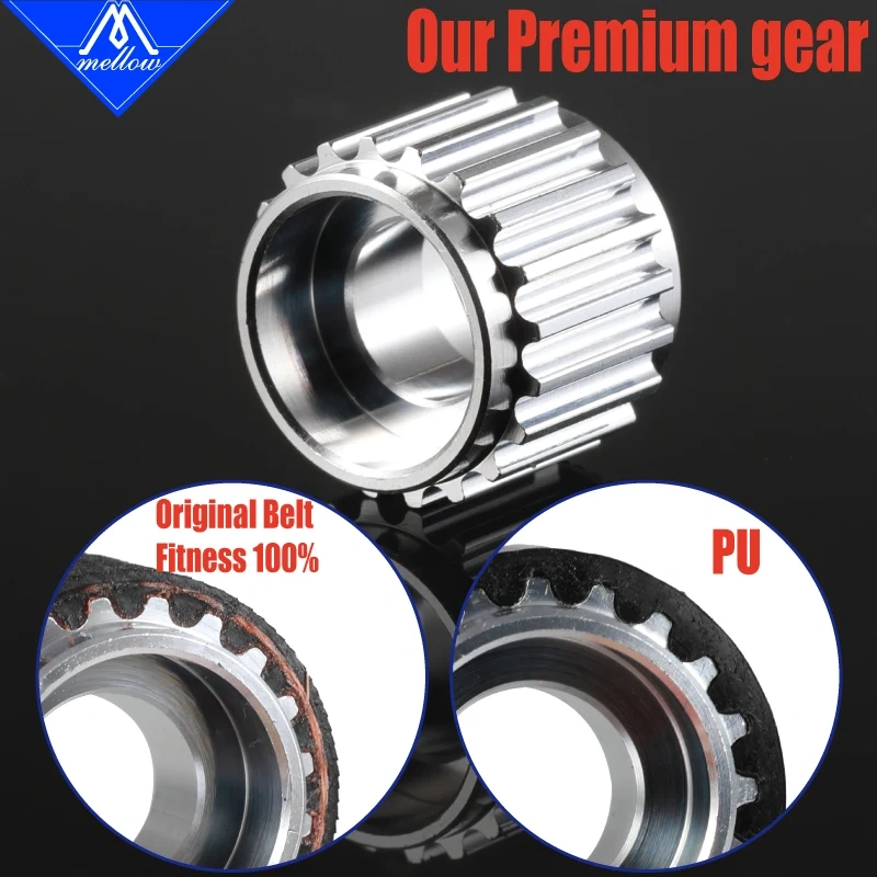 Mellow Customized 2Pcs 3D Printer parts GT2 Pulley 16Teeth/20Teeth 16/20 Teeth Bore 5mm For GATES 2GT 6mm Open Timing Belt