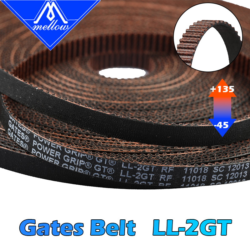 Mellow High Quality GATES-LL-2GT GT2 Synchronous Belt Low Vibration Dust-Resistant 6MM 9MM 10MM 12MM for Voron Vzbot HevORT CR10 Ender3