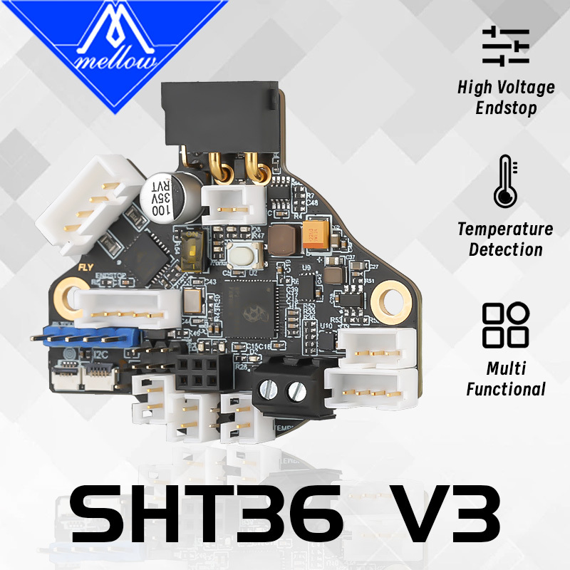 Mellow Fly SHT36 V3 High Voltage Endstop Board Integrated Motor Driver 12-24V Wide Voltage Vibration Sensor & High Temperature Detection Compatible FLY-UTOR