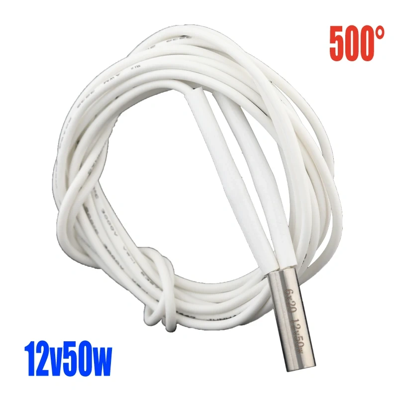 Mellow 1pcs 3D Printer Parts  Reprap Ender 3  v6 Heating Tube 12V 24V 50W Ceramic Cartridge Heater for HotEnd J-Head 6*20mm