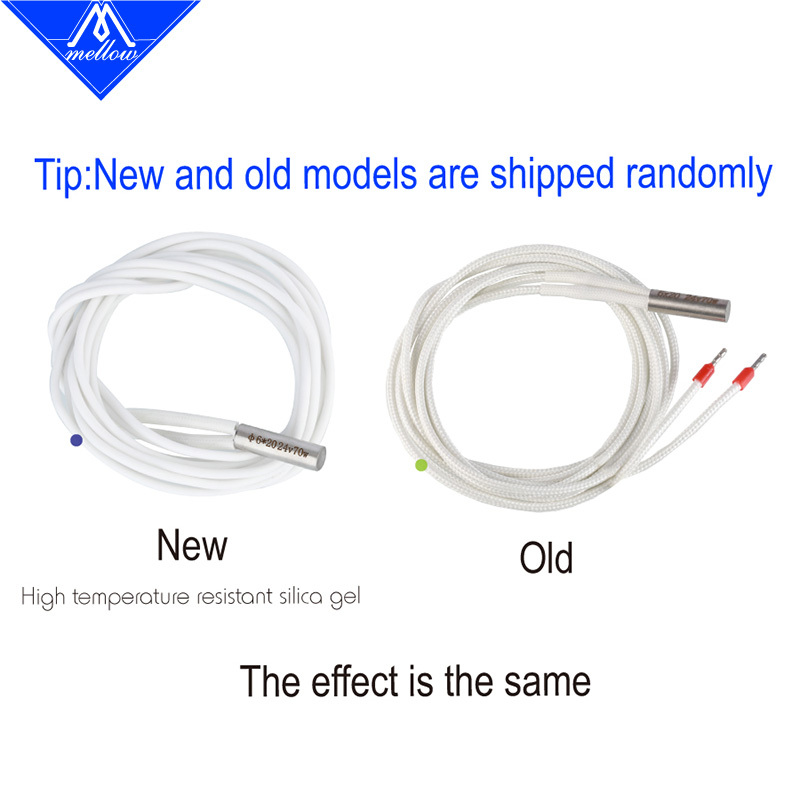 Mellow 1pcs 3D Printer Parts Heating Tube 6*20mm 12V 24V 70W Ceramic Cartridge Heater for Mk8 cr10 Ender 3 v6 HotEnd J-Head
