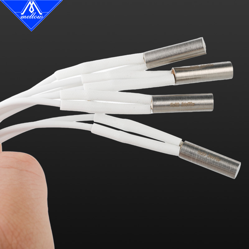 Mellow 1pcs 3D Printer Parts Heating Tube 6*20mm 12V 24V 70W Ceramic Cartridge Heater for Mk8 cr10 Ender 3 v6 HotEnd J-Head
