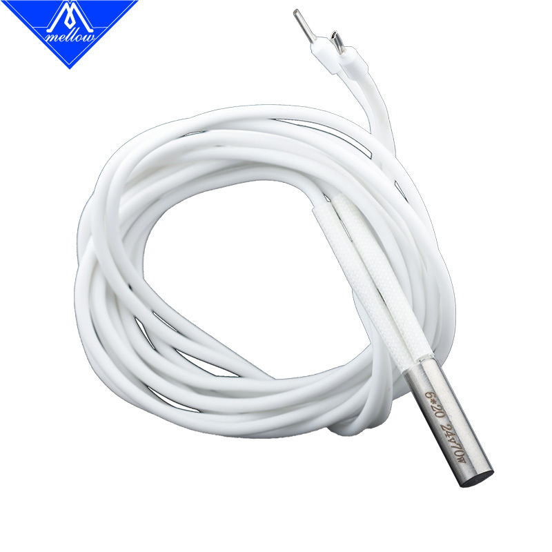 Mellow 1pcs 3D Printer Parts Heating Tube 6*20mm 12V 24V 70W Ceramic Cartridge Heater for Mk8 cr10 Ender 3 v6 HotEnd J-Head