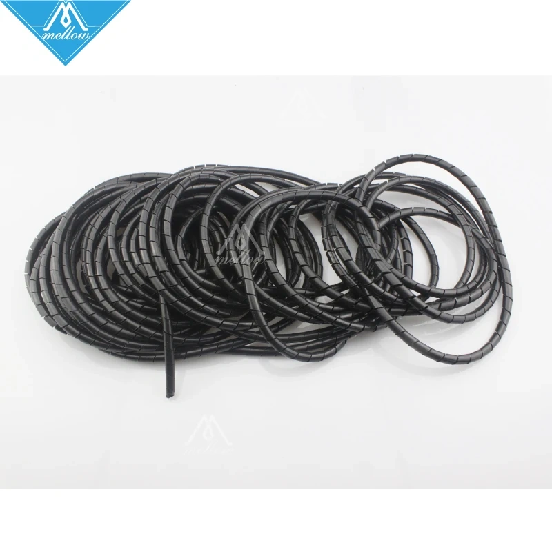 3D Printer RepRap Flame retardant 15M Length ID 6mm Black spiral Wrapping Cable casing Cable Sleeves Winding pipe wrapping band