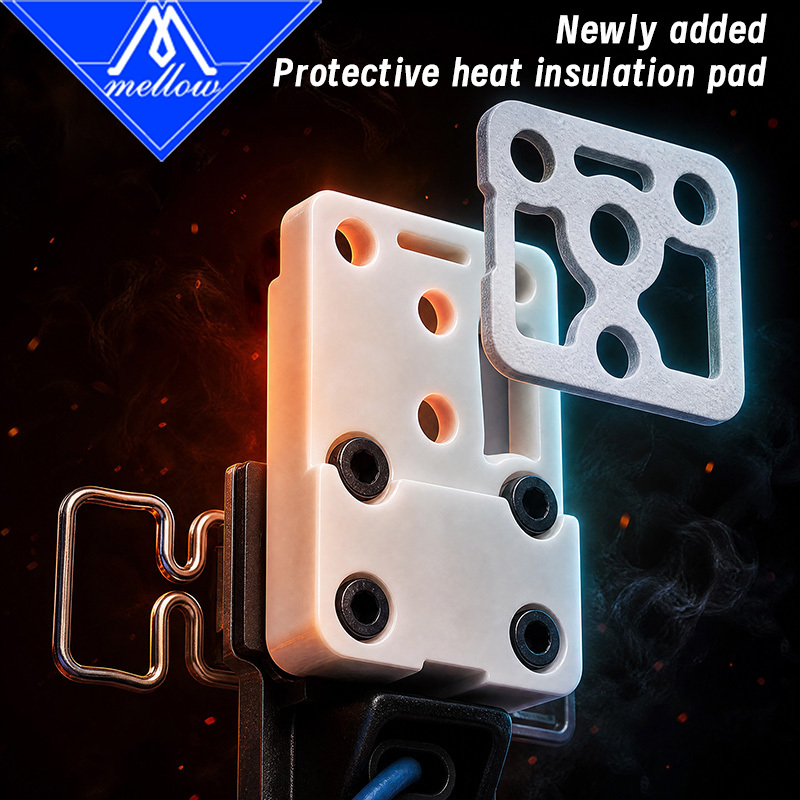 Mellow For Bambu Lab A1/A1 Mini Zirconia Heating Assembly Plus Kit with Heat Insulation Pad for For H2D Hotend Left Mounting Base