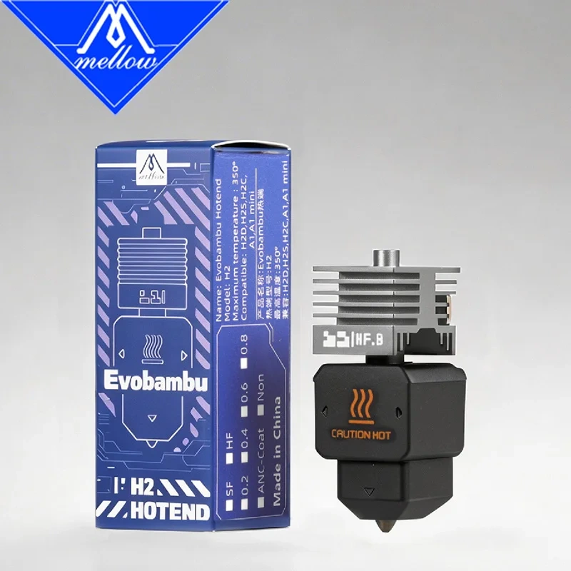 Mellow ANC-Coat  H2D / H2S / H2C Hotend Non-stick SF/HF Hotend For Bambu Lab 3D Printer Parts Compatible With A1/A1 Mini