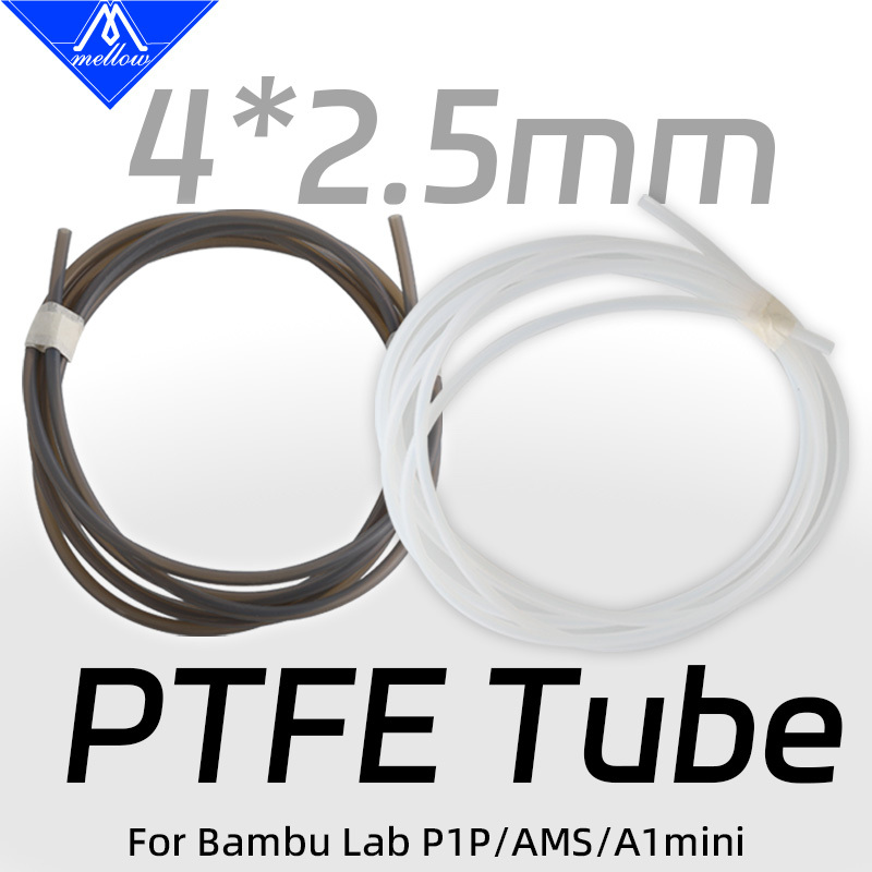 Mellow Japanese Materials PTFE Tube 2.5mm IDx4mm OD Teflonto Pipe 3D Printer For Bambu Lab AMS A1/A1 mini /P1P/P1S/X1C