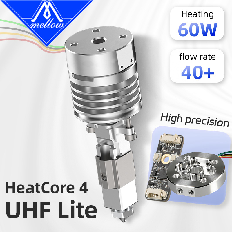 High Flow Mellow HeatCore 4 UHF Lite ALPS Smart Leveling Hotend Upgrade & Replacement Parts Kit for Voron BLV Vzbot Hevort 3D Printers