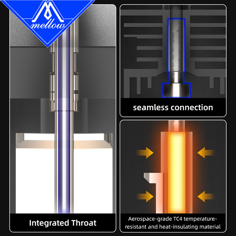 New Mellow SF/HF ANC-Coat Hotend 0.2/0.4/0.6/0.8mm Hardened Steel Nozzles For Bambu Lab H2/P2S/X2D/A1/A1 Mini/A2L