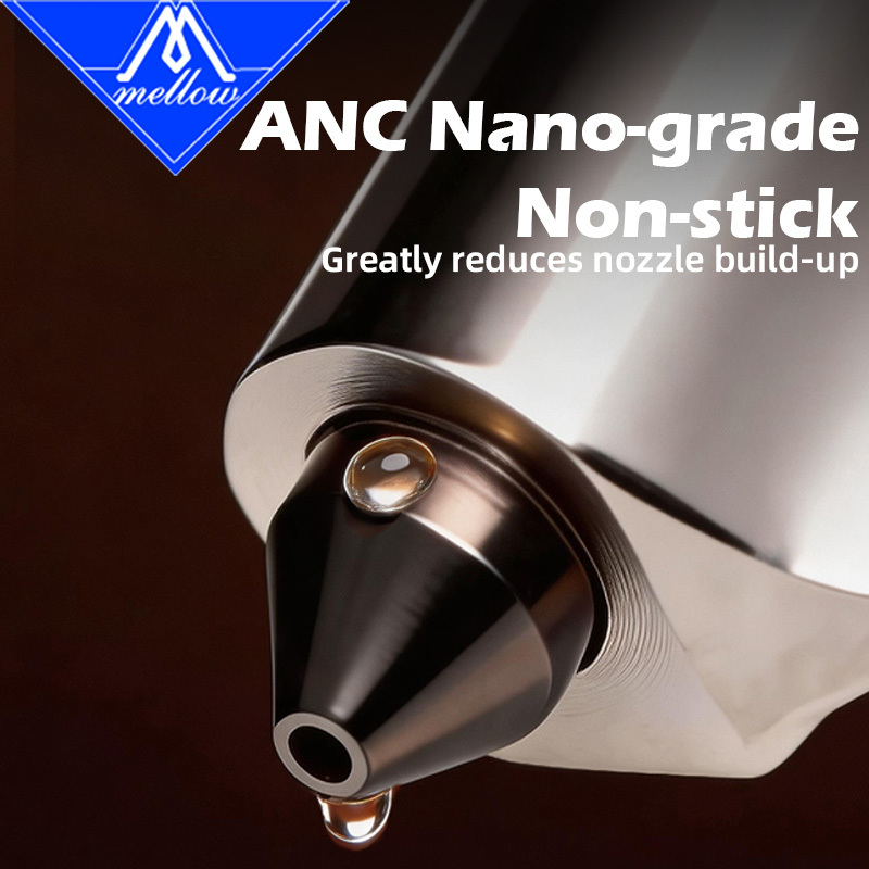 New Mellow SF/HF ANC-Coat Hotend 0.2/0.4/0.6/0.8mm Hardened Steel Nozzles For Bambu Lab H2/P2S/X2D/A1/A1 Mini/A2L