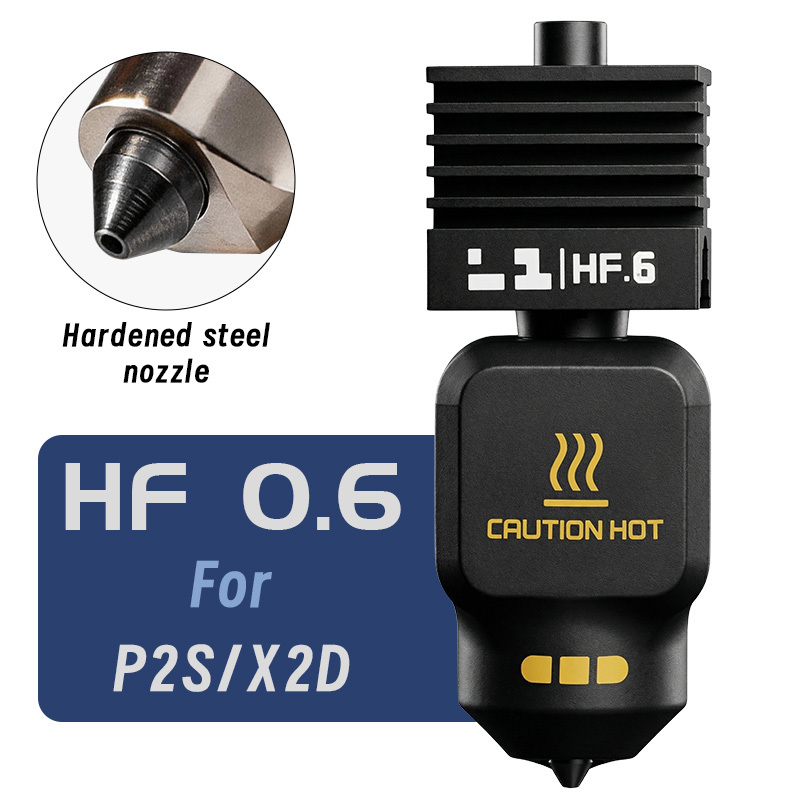 New Mellow SF/HF ANC-Coat Hotend 0.2/0.4/0.6/0.8mm Hardened Steel Nozzles For Bambu Lab H2/P2S/X2D/A1/A1 Mini/A2L