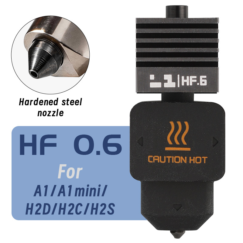 New Mellow SF/HF ANC-Coat Hotend 0.2/0.4/0.6/0.8mm Hardened Steel Nozzles For Bambu Lab H2/P2S/X2D/A1/A1 Mini/A2L