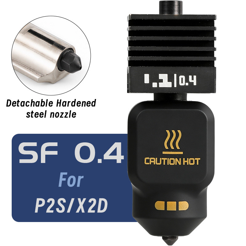 New Mellow SF/HF ANC-Coat Hotend 0.2/0.4/0.6/0.8mm Hardened Steel Nozzles For Bambu Lab H2/P2S/X2D/A1/A1 Mini/A2L