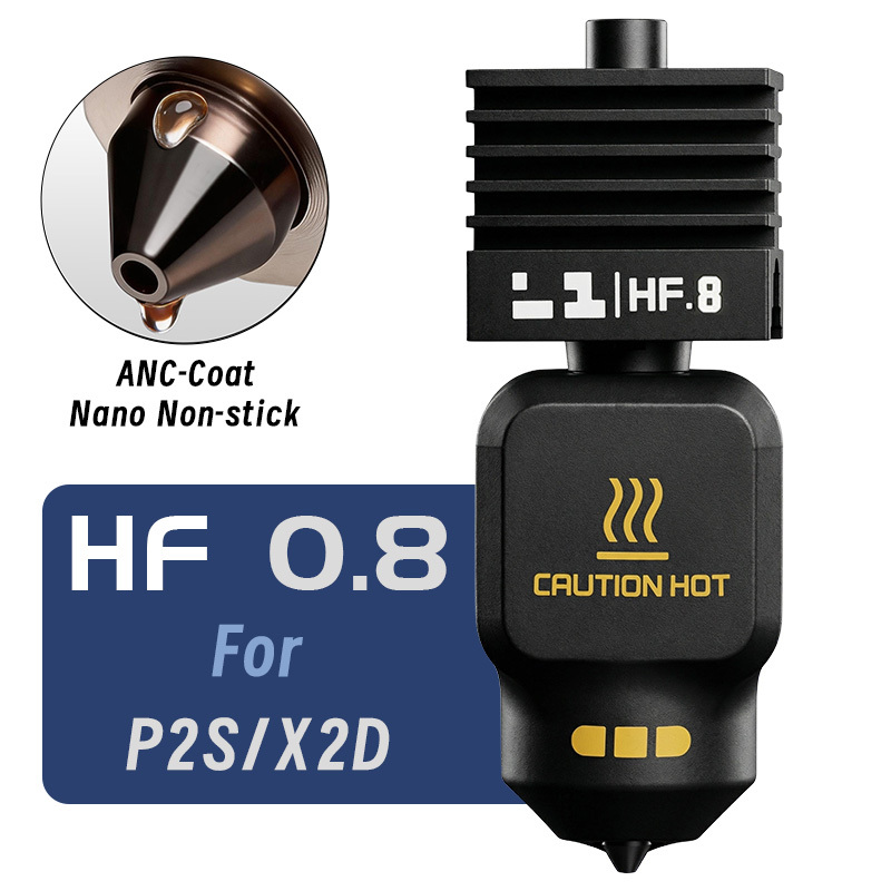 New Mellow SF/HF ANC-Coat Hotend 0.2/0.4/0.6/0.8mm Hardened Steel Nozzles For Bambu Lab H2/P2S/X2D/A1/A1 Mini/A2L