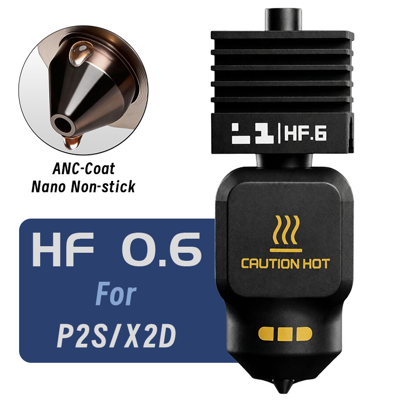 New Mellow SF/HF ANC-Coat Hotend 0.2/0.4/0.6/0.8mm Hardened Steel Nozzles For Bambu Lab H2/P2S/X2D/A1/A1 Mini/A2L