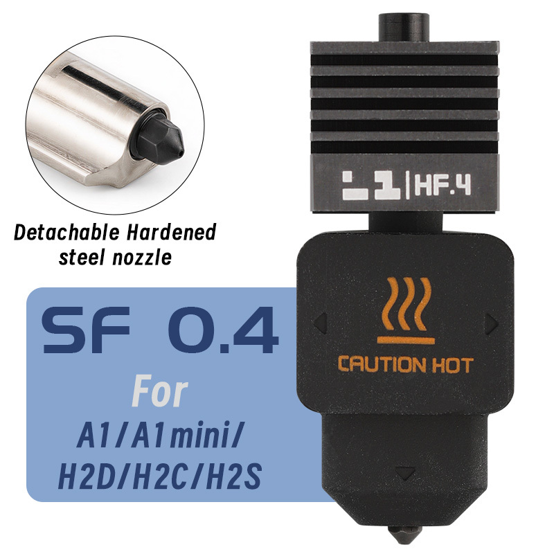 New Mellow SF/HF ANC-Coat Hotend 0.2/0.4/0.6/0.8mm Hardened Steel Nozzles For Bambu Lab H2/P2S/X2D/A1/A1 Mini/A2L