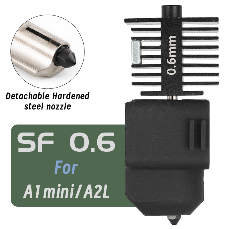 New Mellow SF/HF ANC-Coat Hotend 0.2/0.4/0.6/0.8mm Hardened Steel Nozzles For Bambu Lab H2/P2S/X2D/A1/A1 Mini/A2L