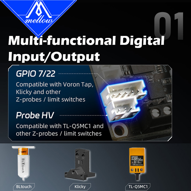 Mellow Fly Tool Lite Toolhead Board Compatible Diy 3D Printer Klipper Canbus RS232 Hotend Board For Nema14/17 Motor