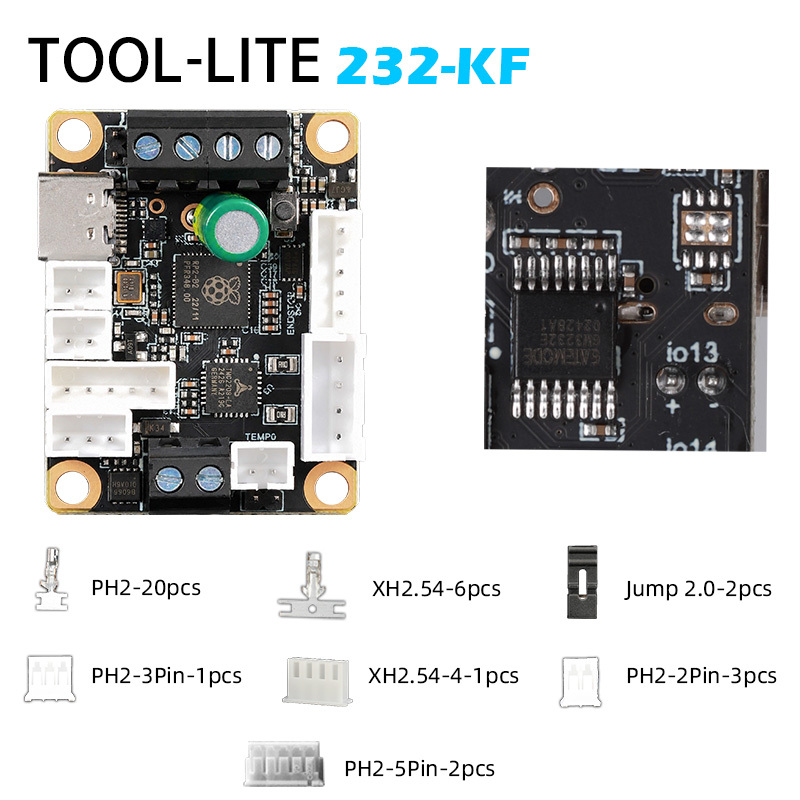 Mellow Fly Tool Lite Toolhead Board Compatible Diy 3D Printer Klipper Canbus RS232 Hotend Board For Nema14/17 Motor