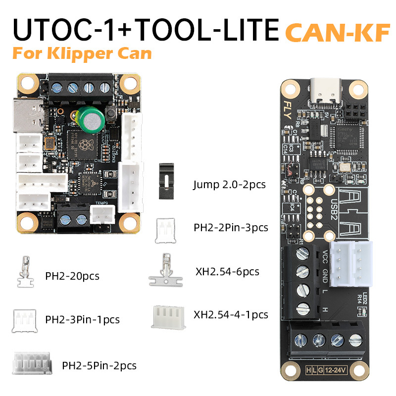 Mellow Fly Tool Lite Toolhead Board Compatible Diy 3D Printer Klipper Canbus RS232 Hotend Board For Nema14/17 Motor